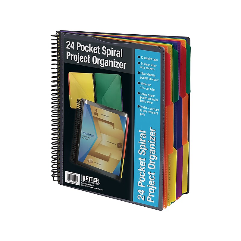 Better Office 24-Pocket Poly Project Folder, Multicolor (36900) image 1