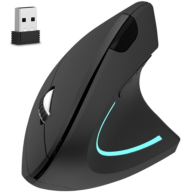 Delton Ergonomic 12 Wireless Ergonomic Vertical Optical Gaming Mouse, Black (DMERG12-WB) image 1