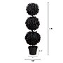 Nearly Natural UV Resistant Artificial Halloween Black Triple Ball Boxwood Topiary, 3' (T5173)~#|#~37C57024-FD2D-4BCC-834CCD0E0668449D_sc7
