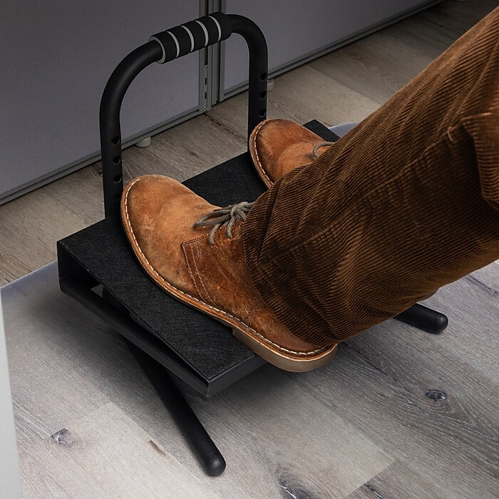 Mind Reader Tilt Adjustable Foot Rest Under Desk Black FTHEIGHT BLK Staples