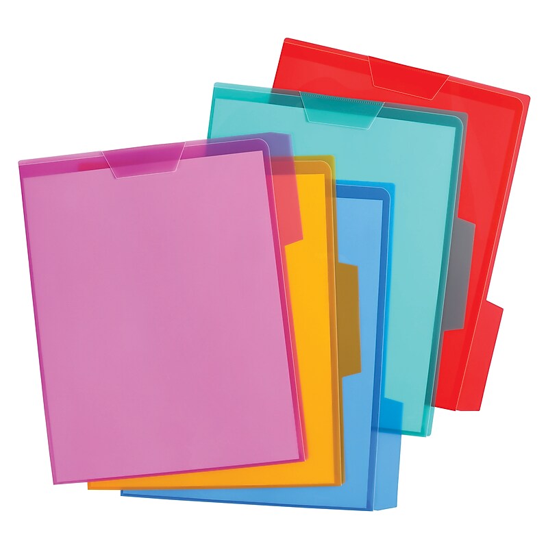 Pendaflex File Folders, 1/3-Cut Tabs, Letter Size, Plastic, Assorted Colors, 5/Pack (E85015) image 1