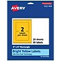 Avery Laser/Inkjet Rectangle Multipurpose Labels, 4" x 6", Bright Yellow, 40/Pack (94278)~#|#~37E593BF-03B7-43AF-8D2D781F3955B52C_sc7