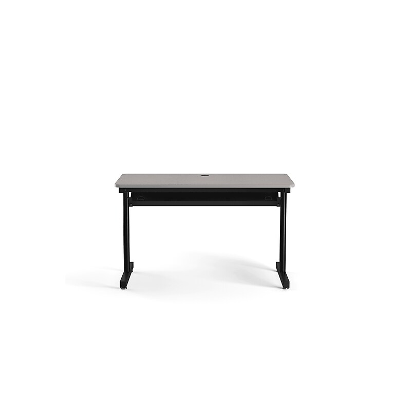 VersaDesk 48"W Basic Computer Table, Grey/Black (BCT4824-BG) image 1