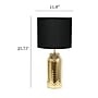 Simple Designs Whimsical Wave 23.75" LED Table Lamp, Gold Base/Black Shade (LT2124-GLD)~#|#~37EA8A8E-69A1-47B8-B227090F35C05F7B_sc7