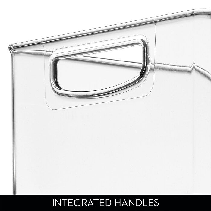 iDESIGN Large Stackable Plastic Storage Bin with Handles, Clear