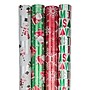 JAM Paper Christmas Wrapping Paper, 25 Sq. ft. x 30", Red Ho Ho Ho Santa Set, 4 Rolls/Pack (165F4reHoS)~#|#~37EDA66A-450C-405B-8D0A4DFE12A27D00_sc7
