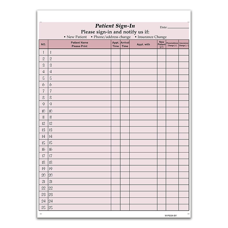 Cosco Patient Confidential Sign-In Forms, 3-Part, 125 Forms/Pack (074041) image 1