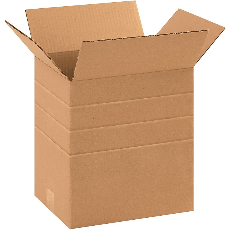 11.25" x 8.75" x 12" Multi-Depth Shipping Boxes, 25/Pack (MD11812) image 1