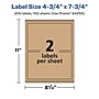 Avery Laser/Inkjet Rectangle Multipurpose Labels, 4.75" x 7.75", Kraft Brown, 200 Labels/Box ( 94255)~#|#~37FCD8DC-261D-4D83-9FE94F645223CE0C_sc7