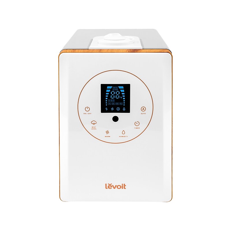 Levoit Hybrid Ultrasonic Cool & Warm Mist Tabletop Humidifier, 1.58-Gallon, 753 sq. ft., White/Brown (HEAPHULVNUS0047) image 1