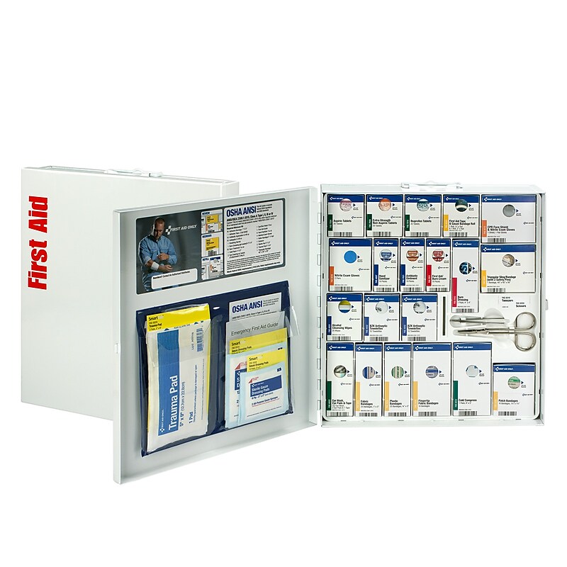 SmartCompliance Metal First Aid Cabinet, ANSI Class A, 50 People, 242 Pieces (746000-021) image 1