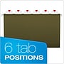 Pendaflex Ready-Tab Hanging File Folders, 6-Tab, Legal Size, Standard Green, 25/Box (PFX 42591)~#|#~380624C5-C1F6-46EF-ACB90B8B611FDB58_sc7