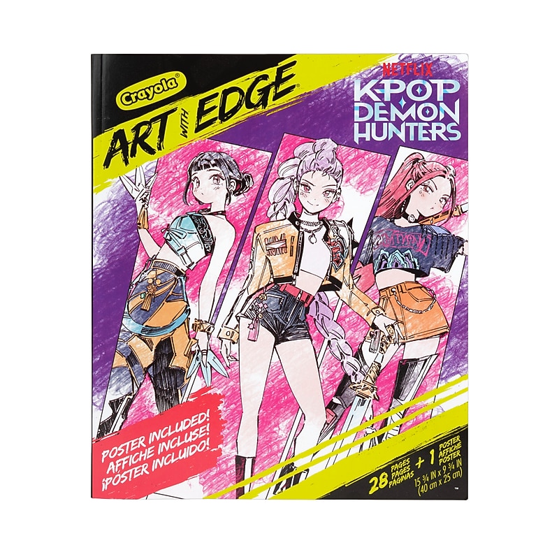 Crayola Art with Edge K Pop Demon Hunters Coloring Book, 28 Pages (04-1297) image 1