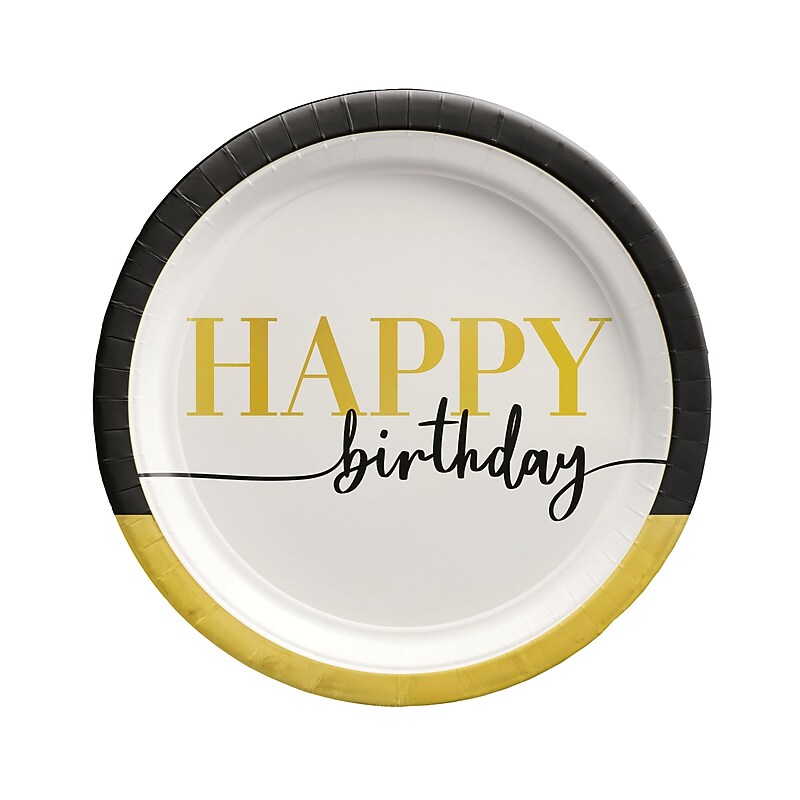 Party City Party of the Ages 9" Paper Plates, Multicolored, 8 Plates/Pack (AM55010003) image 1