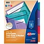 Avery Big Tab Insertable Plastic Dividers with 2 Pockets, 5 Tabs, Two-Tone Multicolor (11982)~#|#~38210A94-0507-4325-8C0157B0CD7A4708_sc7