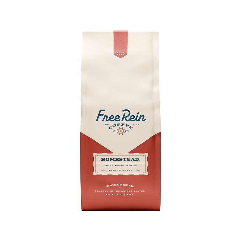 Free Rein Homestead Ground Coffee Packet, Medium Roast, 12 oz. (810138360132) image 1