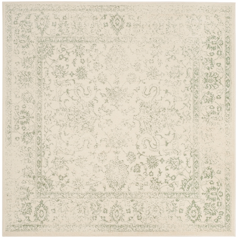 Safavieh Adirondack Collection 4' Square Area Rug, Machine Made, Ivory/Sage (ADR109V-4SQ) image 1
