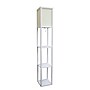 Simple Designs 62.50" Etagere Organizer Storage Shelf Floor Lamp with Linen Shade, White (LF1014-WHT)~#|#~382A0A1C-6E41-4934-AB6A65B8B31F36AE_sc7