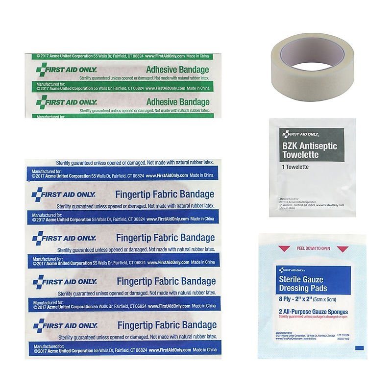 First Aid Only Classroom Single Use Pack Refill, 9 Pieces, 25 Packs/Carton (91574) image 1