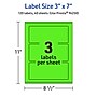 Avery Laser/Inkjet Multipurpose Rectangle Labels, 3" x 7", Neon Green, 120/Pack (94250)~#|#~382E1325-EC4F-4964-86FFDD2E17EC2E08_sc7