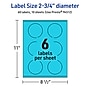 Avery Printable Circle Multipurpose Labels, 2.75" Dia., Bright Blue, 60/Pack (94512)~#|#~383947E5-2117-4C5C-9AE249E209183A6D_sc7