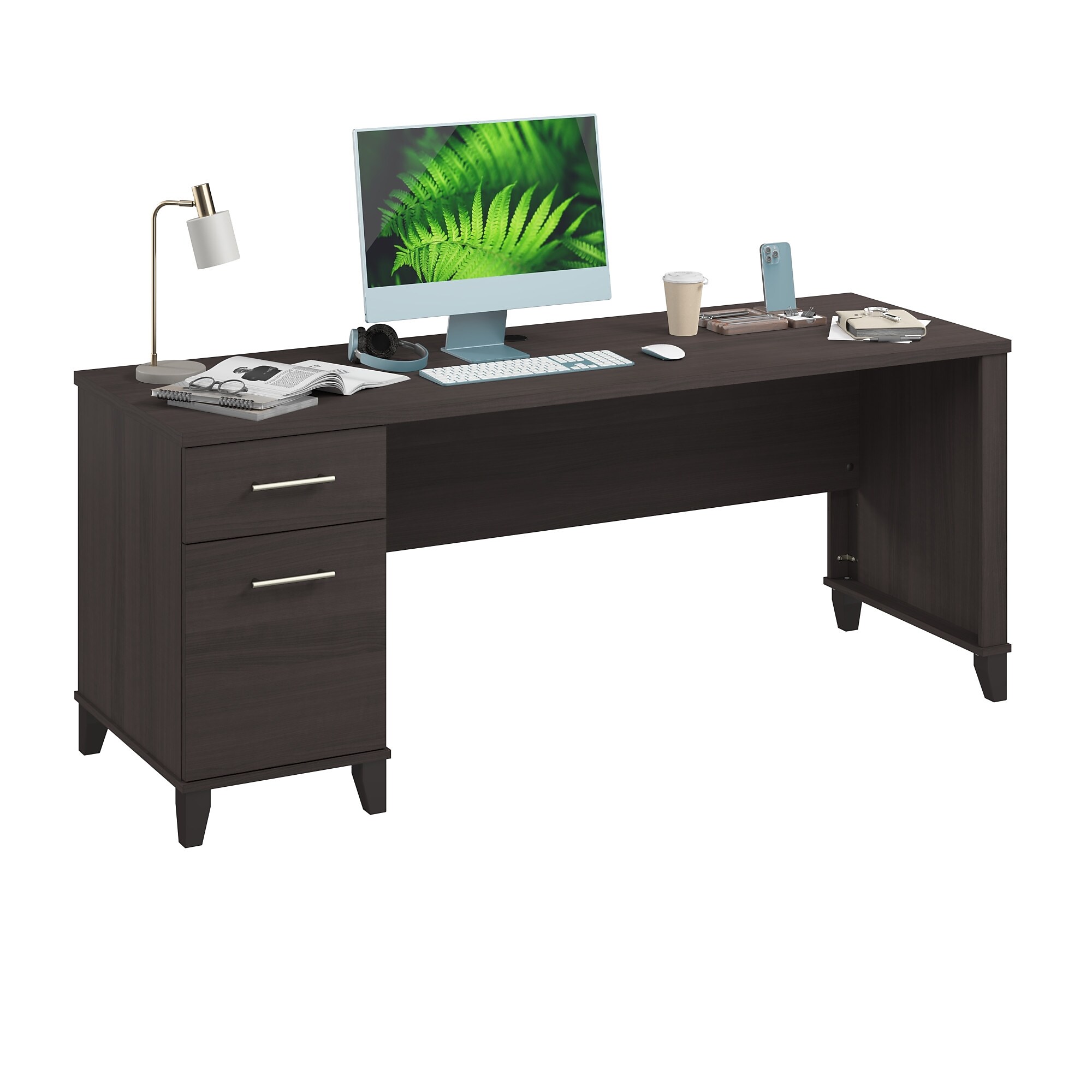 Bush Home Somerset 72W Office Desk with Drawers, Storm Gray (WC81572) Sansujyuku sansujyuku.com