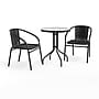 Flash Furniture Lila 23.75'' Round Table with 2 Rattan Stack Chairs, Black (TLH071RD037BK2)~#|#~383C0B70-B3B2-4585-B4758D8378F1754E_sc7