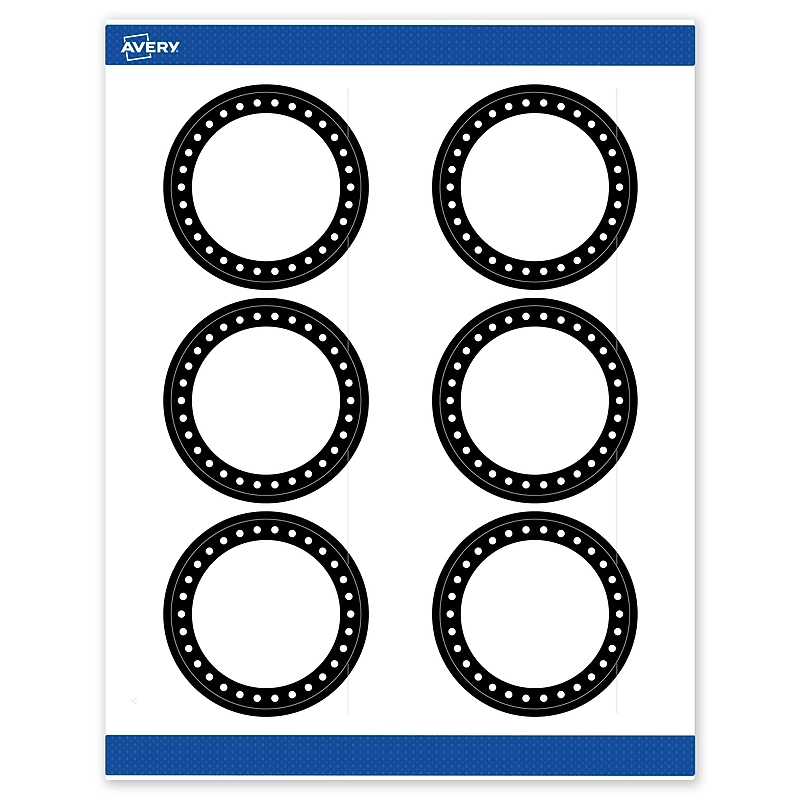 Avery Laser/Inkjet Circle Multipurpose Labels, 3" Dia., White, 60/Pack (S00DKP) image 1