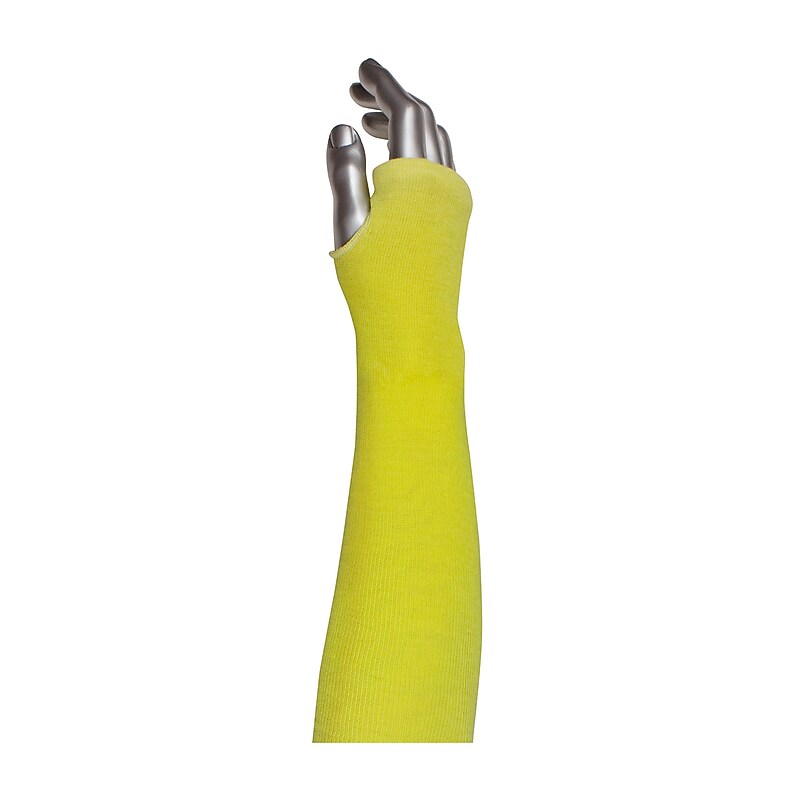 Kut-Gard Cut Resistant Sleeve with Thumb Hole, 2-Ply, 18"L, Yellow (10-KS18TO) image 1