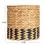 Household Essentials Natural Water Hyacinth and Paper Basket, Natural/Black (HE1232)~#|#~38450CCE-E14B-4B0F-833D4F6588C0F0A0_sc7