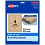 Avery Leaf Integrated Cards, Matte Kraft Brown, 200/Pack (19479398970)~#|#~384CFC25-9C58-4BE6-B8CA8ACC92B99D16_sc7