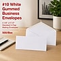 Staples #10 White Gummed Business Envelopes, 4 1/8" x 9 1/2", Standard V‑Flap Mailing Envelopes, 500/Box~#|#~3850797F-A79B-4724-9FFE695937C652B7_sc7