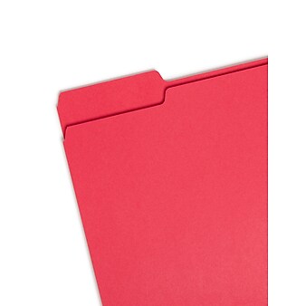 Smead File Folders, 1/3-Cut Tab, Letter Size, Red, 100/Box (12743)