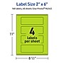 Avery Printable Rectangle Multipurpose Labels, 2" x 6", Bright Green, 160/Pack (94242)~#|#~38523D95-BE0A-4DB1-988B2B026D45F95B_sc7