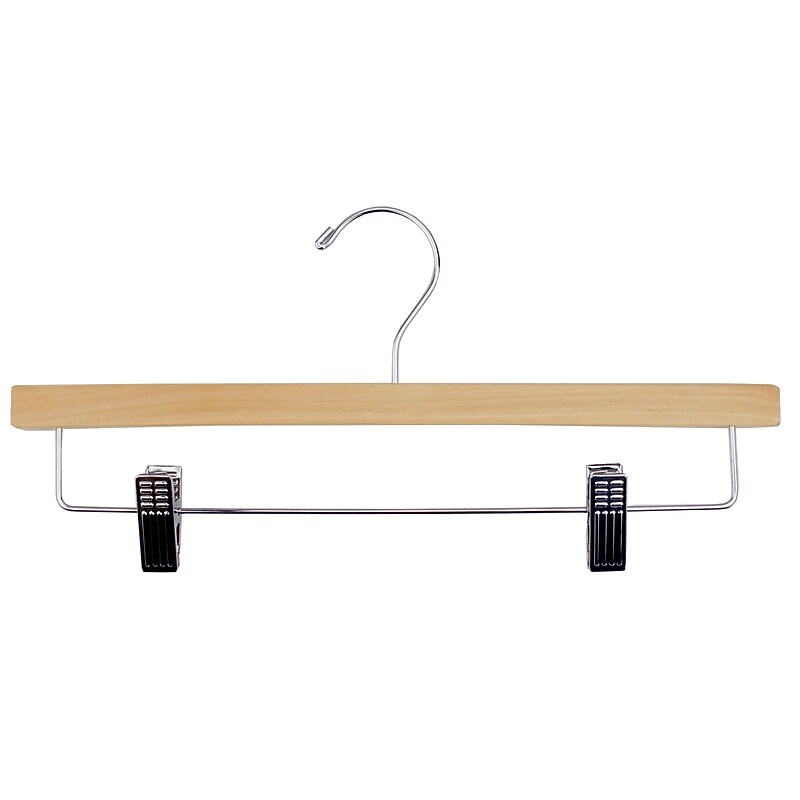 Nahanco 14" Wood Ladies' Flat Skirt/Slack Hanger, Natural Lacquered, 100/Box (6214RCCH) image 1