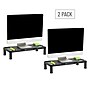 Mind Reader Monitor Stand Desktop Organizer, Plastic, 2/Pack, Black~#|#~385DAB54-C968-4679-8D9F03E9F43D040C_sc7