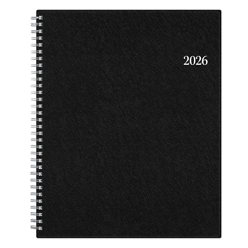 2026 Blue Sky Passages 8.5" x 11" Calendar Year Weekly & Monthly Planner, Plastic Cover, Black (152810) image 1