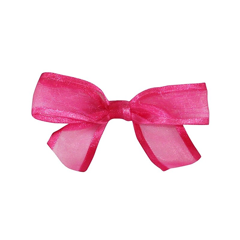 JAM Paper Satin Sheer Bows, Shocking Pink Sheer, 100/Pack (52640349157) image 1