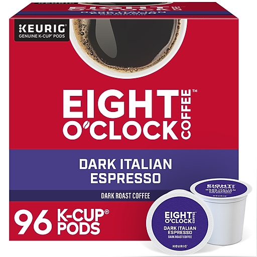 Eight O'Clock Dark Italian Espresso Coffee, Keurig K-Cup Pod, Dark