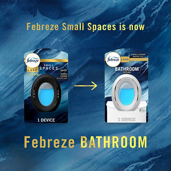 Febreze Bathroom Origins Air Freshener, Ocean Scent, 0.25 oz., 4