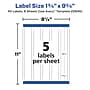 Avery Waterproof Laser/ Inkjet Wraparound Labels, 1.25" x 9.75", White, 40 Labels/Pack (22845)~#|#~386DD44B-5E5E-4B7C-901BC358981A0D13_sc7