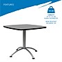 ICEBERG CafeWorks Square Cafe Table, 36"D x 36"W, Graphite/Silver (65618)~#|#~38702D0E-8CBE-495E-85AC9D3CBFCA91CB_sc7