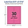 Avery Laser/Inkjet Rectangle Multipurpose Labels, 2/3" x 3-7/16", Bright Pink, 300/Pack (94210)~#|#~38769F3B-D9F2-4DA3-AC14826CD5B912C7_sc7