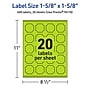 Avery Decorative Edge Multipurpose Labels, 1-5/8" x 1-5/8", Bright Green, 400/Pack (94110)~#|#~38859167-5ADB-41C9-B8E38A38CF9773FF_sc7