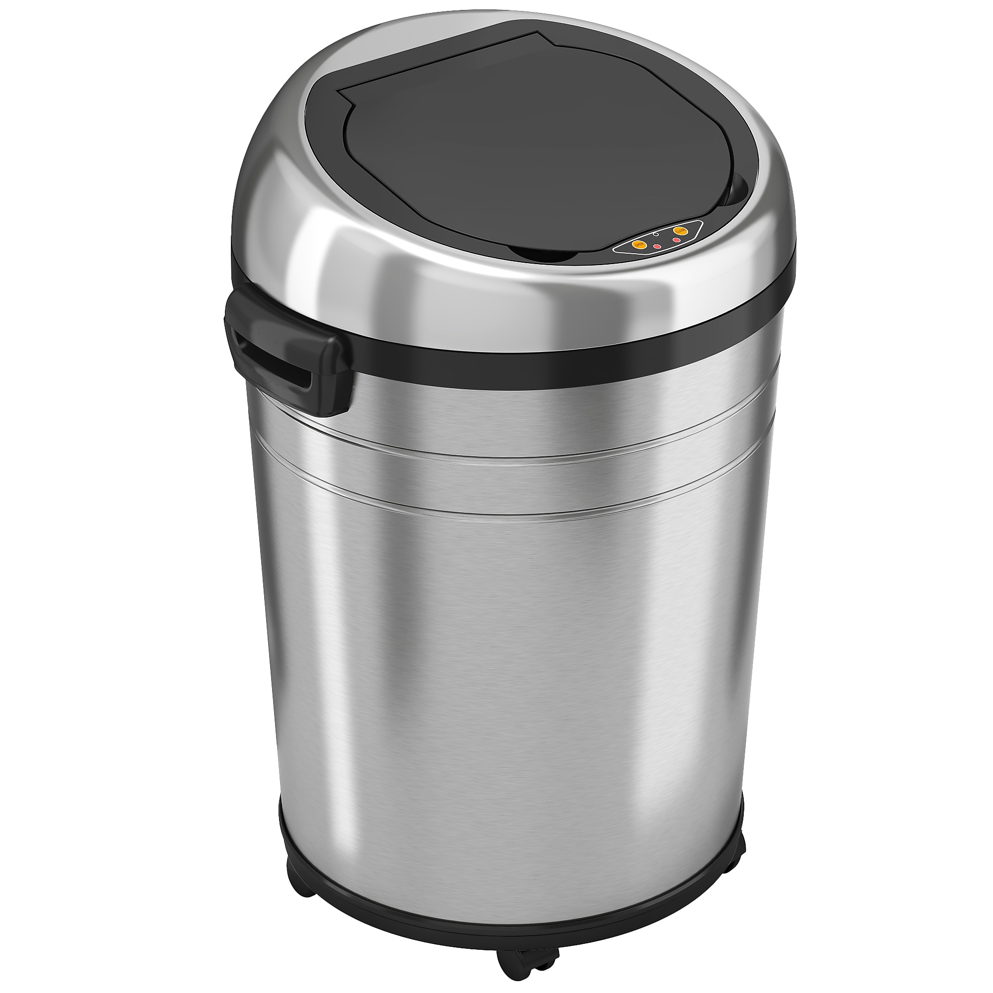 iTouchless Stainless Steel Round Sensor Trash Can with AbsorbX Odor Control System and Wheels, 18 Gal., Silver (IT18RC) Sansujyuku sansujyuku.com