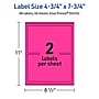 Avery Rectangle Laser/Inkjet Multipurpose Labels, 4.75" x 7.75", Neon Magenta (80/Box)~#|#~38935921-65A8-4358-A93E296A2BE3FC67_sc7
