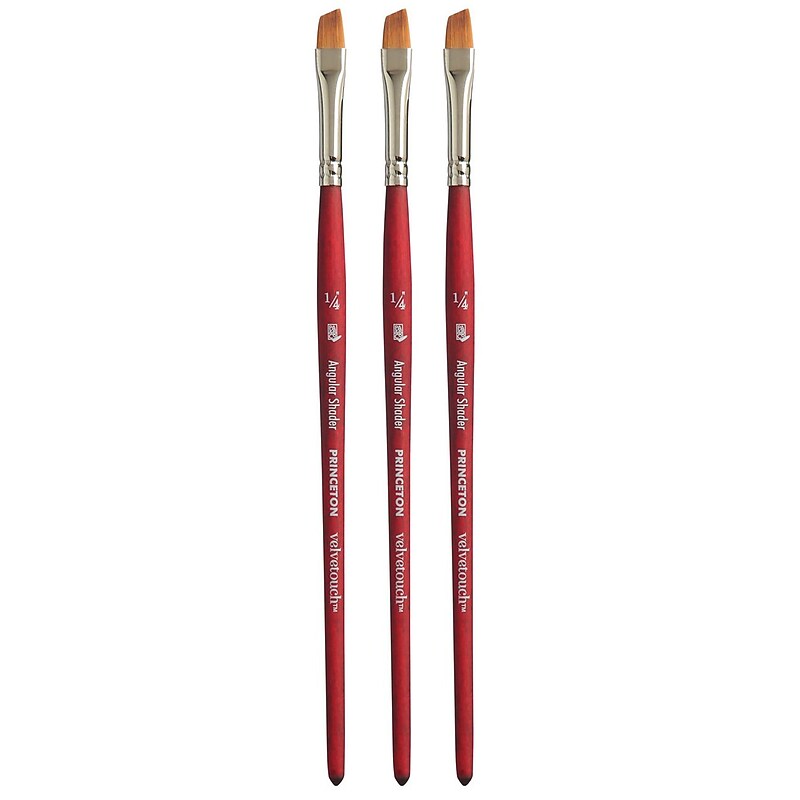 Princeton Velvetouch Mixed Media Synthetic Angle Shader Brush, 3/Pack (PBXP3950AS025-3) image 1