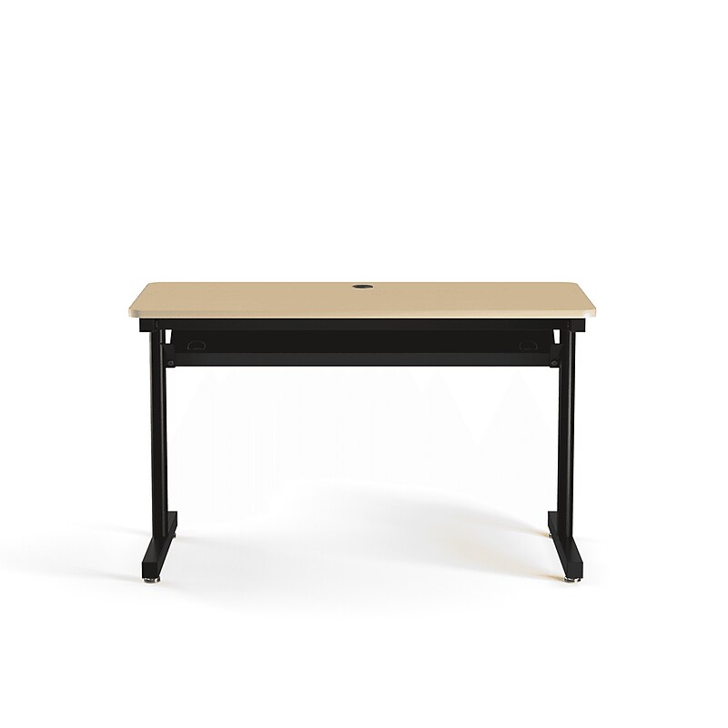 VersaDesk 48"W Basic Computer Table, Maple/Black (BCT4824-BM) image 1