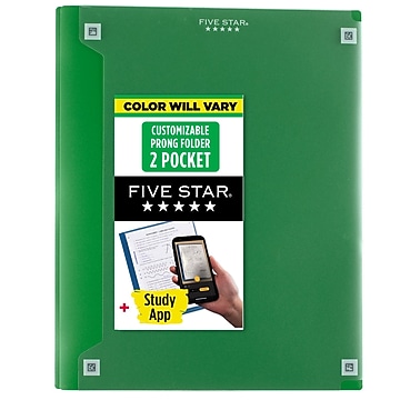 Five Star 100% Recycled 3-Hole Punched 2-Pocket Paper Folder