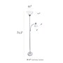 Simple Designs 71.5" Silver Floor Lamp with Dome Shades, 2/Pack (LF2000-SLV-2PK)~#|#~3899A626-6D76-4962-B203349B04863B0E_sc7